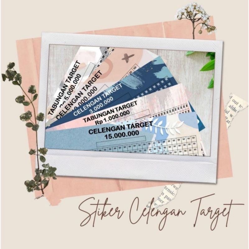 stiker kertas celengan Target Celengan viral Ukuran kaleng 14,5 X 8,5 cm