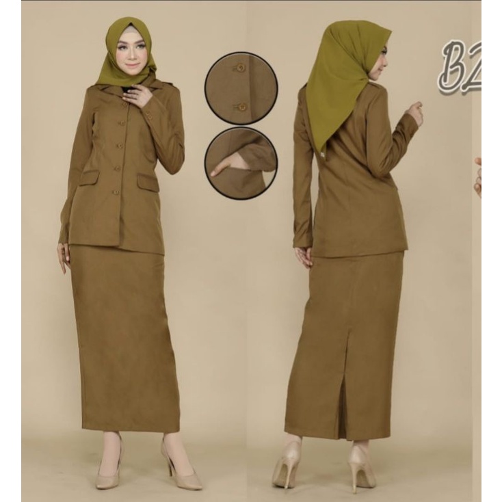 Seragam Khaki PNS wanita Baju dinas PNS wanita Seragam Pemda Tua wanita Baju keki tua PNS ASN Baju dinas Khaki tua rok span Seragam Pemda Wanita Rok span Baju PNS Wanita rok span Baju Pemda ASN PNS wanita Seragam Guru PNS wanita