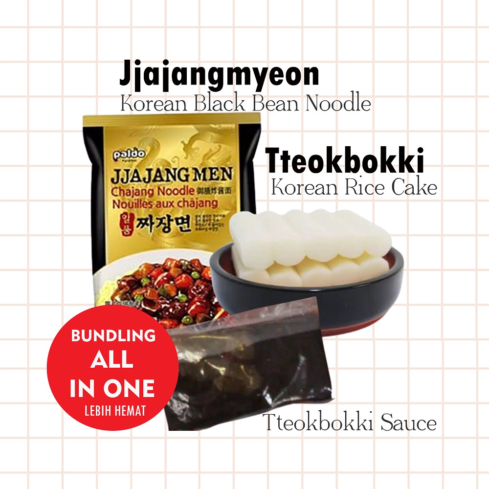 

[BEST SELLER] TTEOKBOKKI plus sausnya + JJAJANGMYEON (PAKET BUNDLING) KHAS KOREA SUPER LEZAT