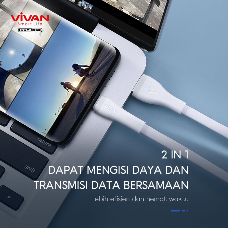 Vivan SM100S 100cm Kabel Data Cable Micro USB Fast Charging 2A Android