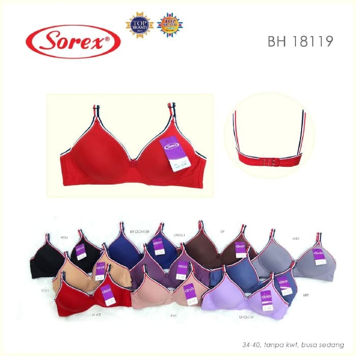 BRA Sorex Tanpa Kawat Tali Warna SOREX 18119