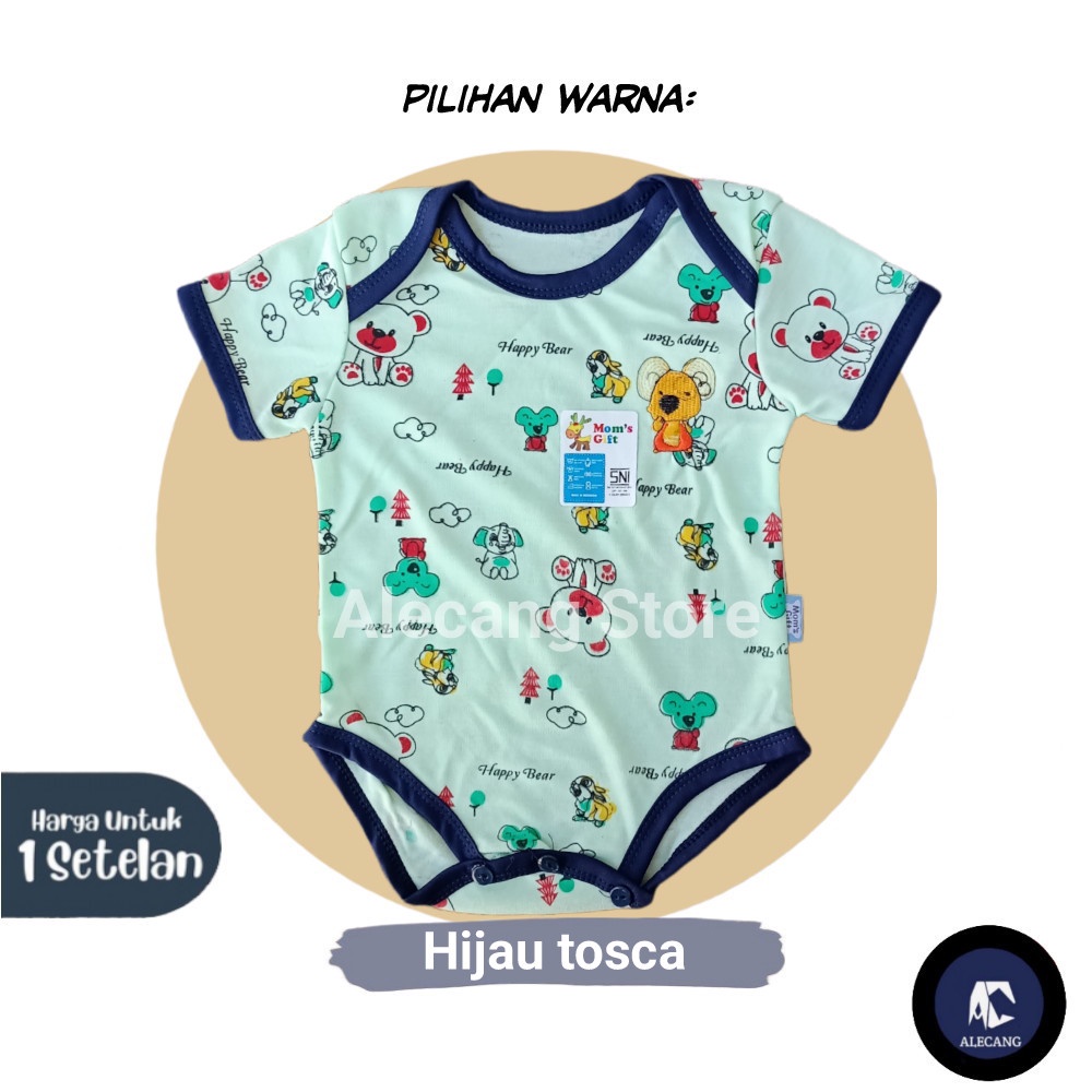 Baju Bayi Romper/Jumper/Jumpsuit Segitiga WARNA MOM'S GIFT usia 0 - 6 bulan 100% katun SNI KD-N29/baju bayi new born