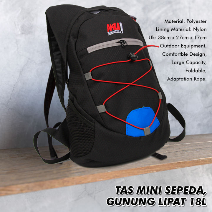 Tas Sepeda Mini Lipat AKU INDONESIA 18L - Tas Sepeda Gunung - Tas Ransel Sepeda - Tas Sepeda