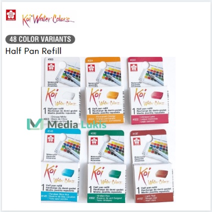 

Refill Water Color 48 Warna / Sakura Koi Refill Watercolours Half Pan / Isi Cat Air Sakura Koi Half Pan