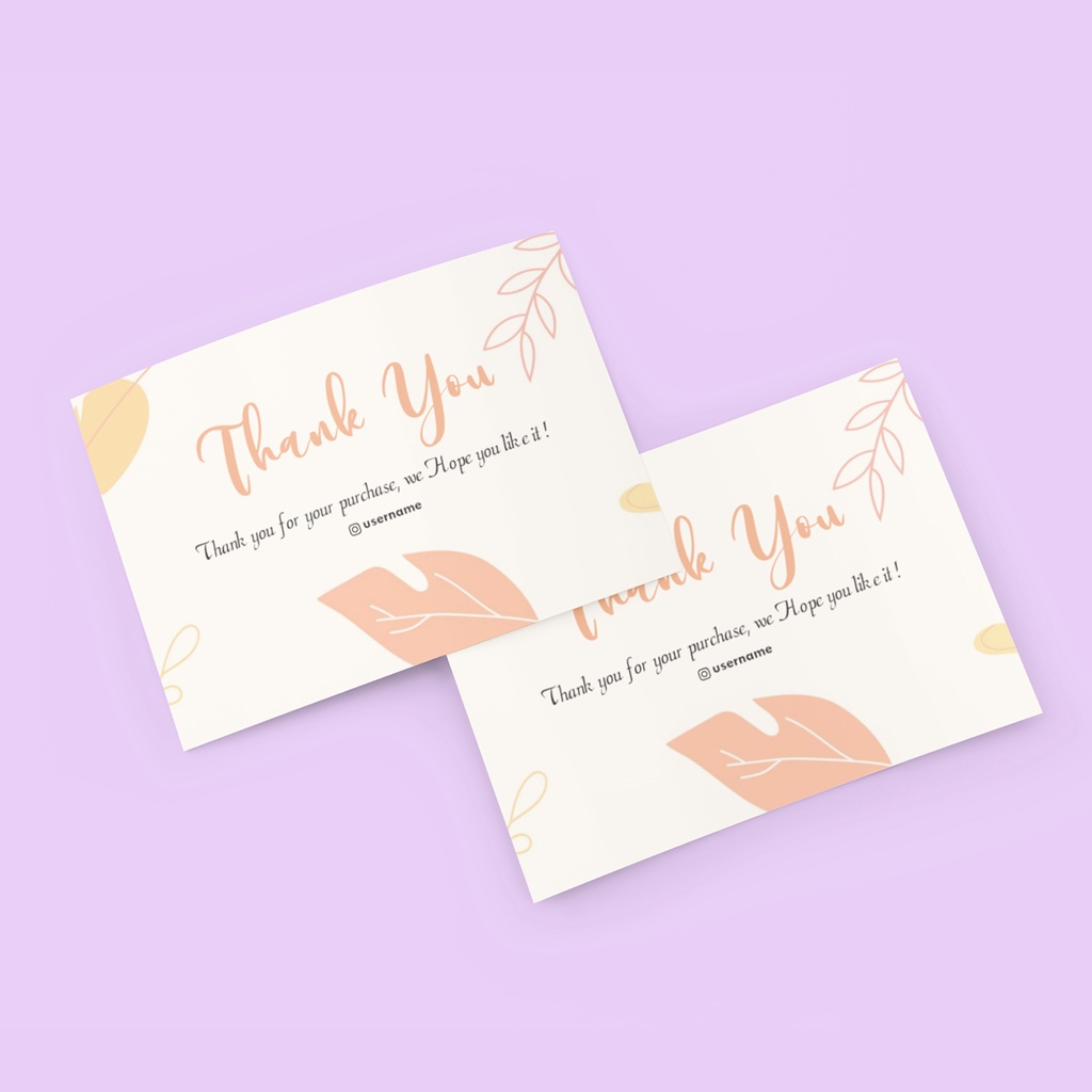 

Thanks Card olshop custom Mengkilat / Glossy | Ucapan Terima Kasih Olshop | Thanks You Card Flower |