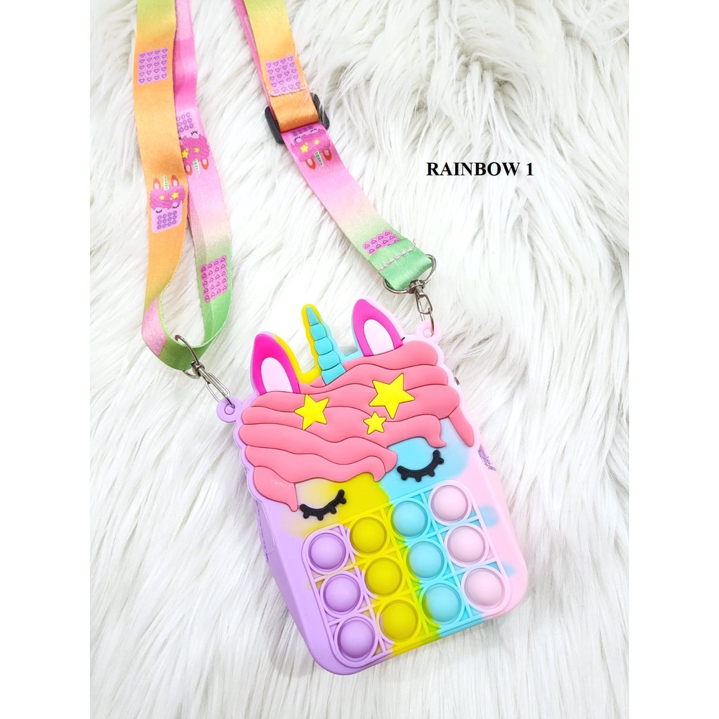 TASHAPPY EL 4550 Tas SELEMPANG Pop it Unicorn Anak Wanita Macam Warna Terbaru supplier tas import