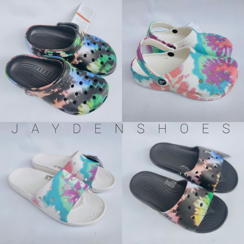 SANDAL CROCS PRIA DAN WANITA/CROCS CLAASIK TIE DYE/CROCS CLASSIK MOTIF/CROCS