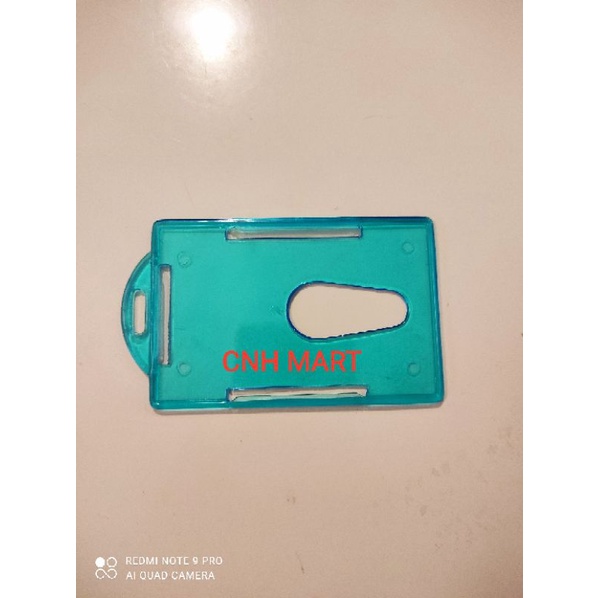 

id card foto transparan biru / Id card Karet Vertikal Single - Card Holder Soft Card