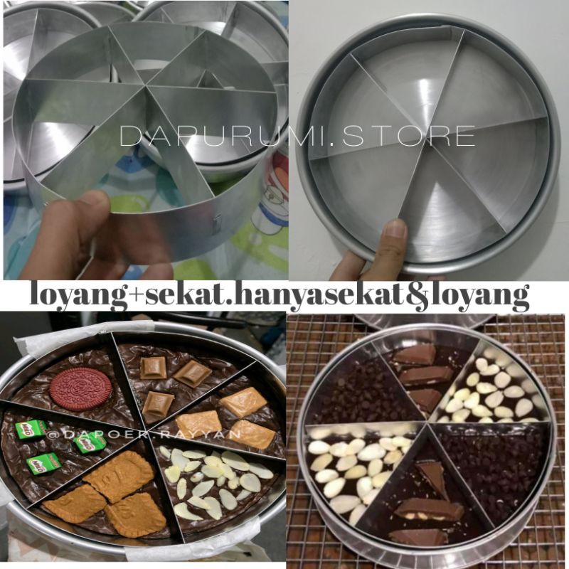 Loyang Brownies Sekat /Loyang Sekat Bulat /Brownies Bulat Sekat