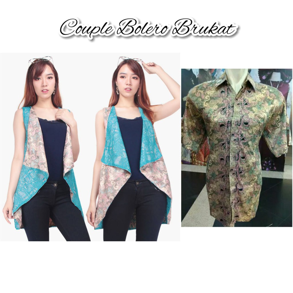 SB Collection Couple Batik Nia 2in1 Blazer Outer Bolero Dan Kemeja Pendek Pria