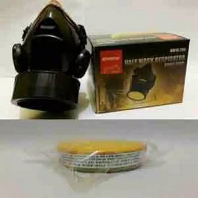 Masker Respirator Single + filter gas (krisbow) (masker moncong babi)