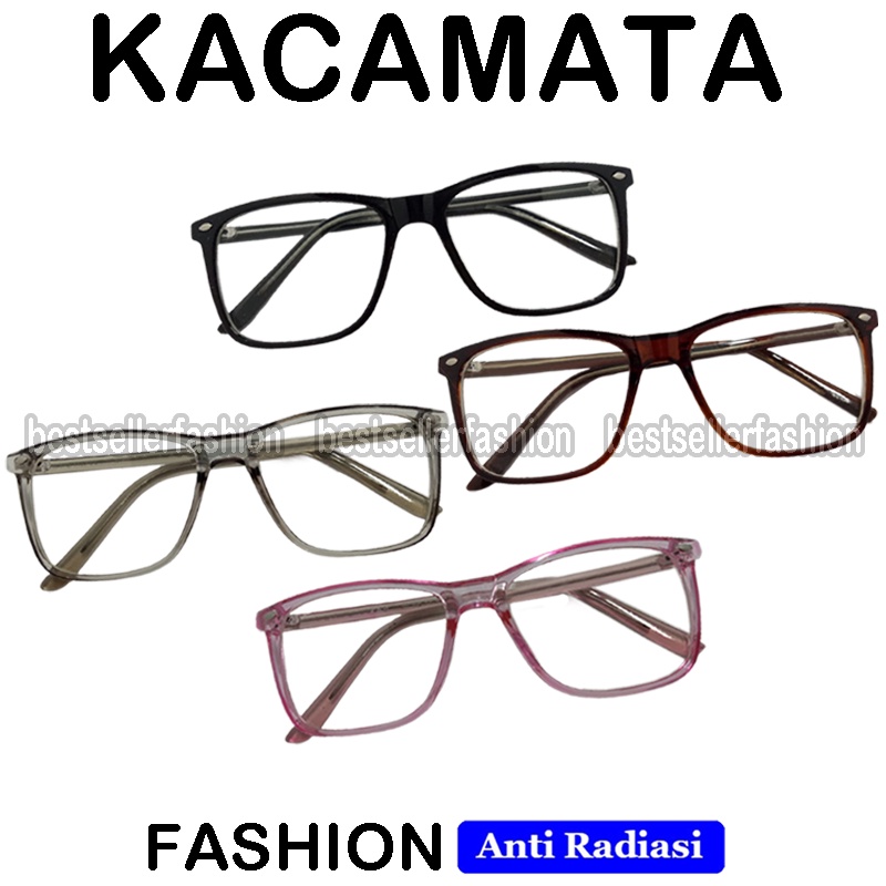 Kacamata Anti Radiasi Komputer Blueray kaca mata Gaya Pria Wanita Kacamata Fashion Terbaru Model Frame Oversize Lensa Transparan Eyeglasses Unisex Lensa Blue Light Blocking