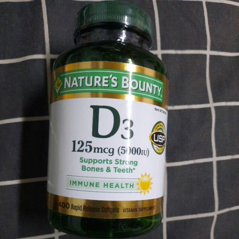 Nature's Bounty D3 5000iu 400 softgels (EXP 06/204)