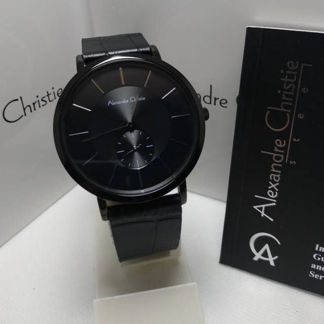Jam tangan pria Alexandre Christie AC 8575MS Allblack original