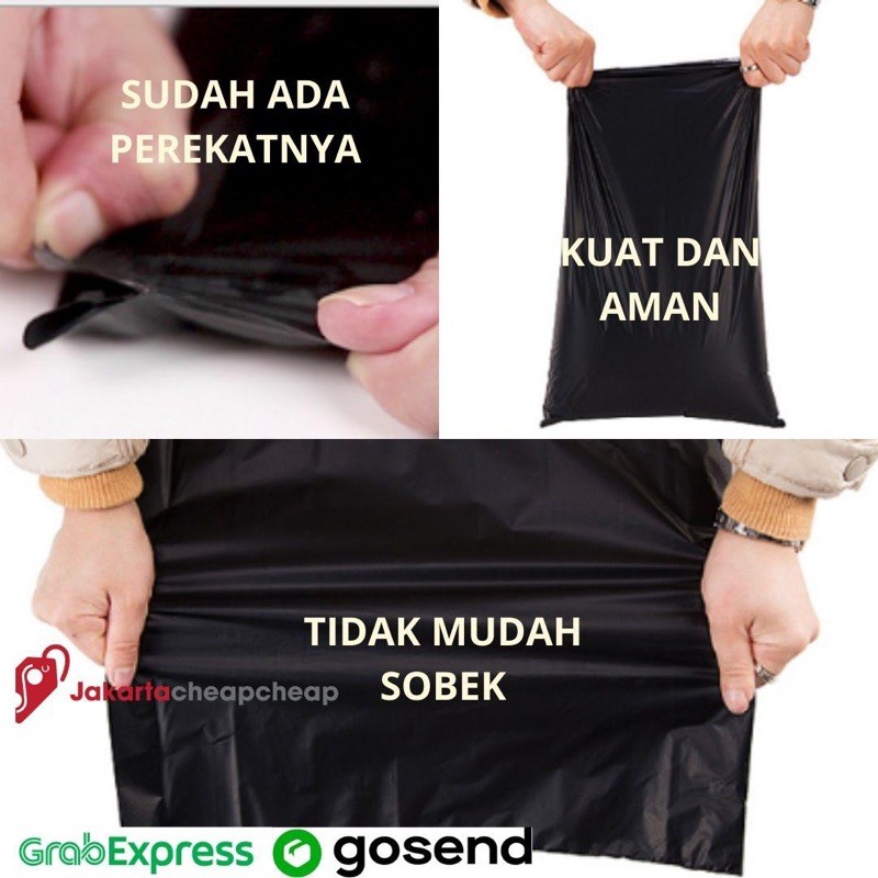 Plastik Packing Polymailer 35x45 Hitam Amplop Packing Online Termurah