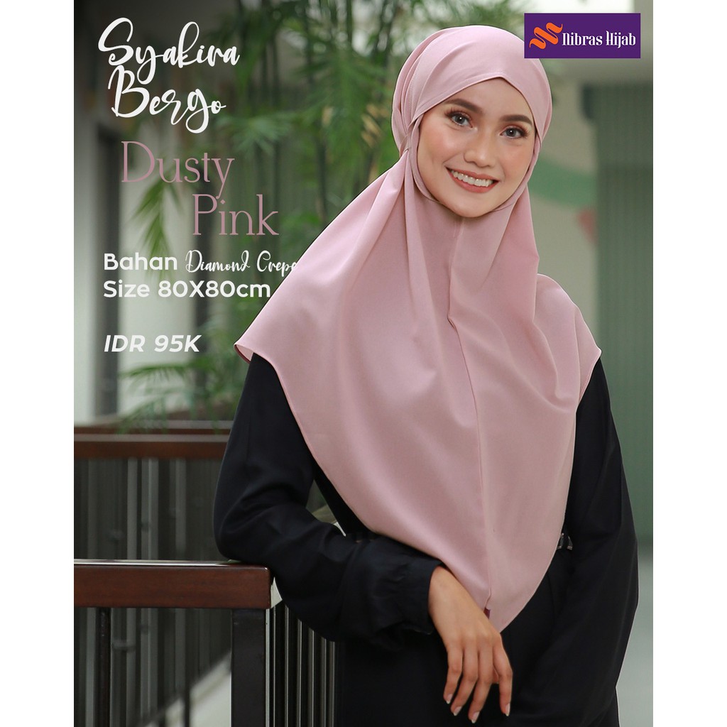 NIBRAS HIJAB SYAKIRA BERGO BAHAN DIAMOND CREPE HIJAB INSTANT BERGO POLOS MUSLIMAH