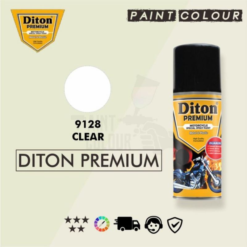 DITON PREMIUM / CLEAR GLOSY + ACTIVATOR 9128 / CAT SEMPROT WARNA STANDAR SOLID COLORS