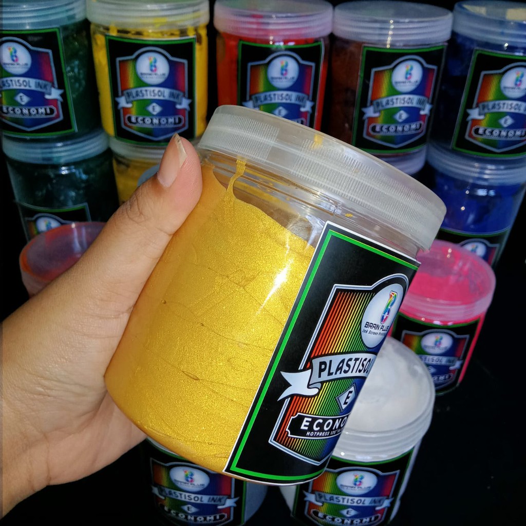 

HJK Tinta Sablon PLASTISOL SHIMER GOLD Brain Plus 500gr