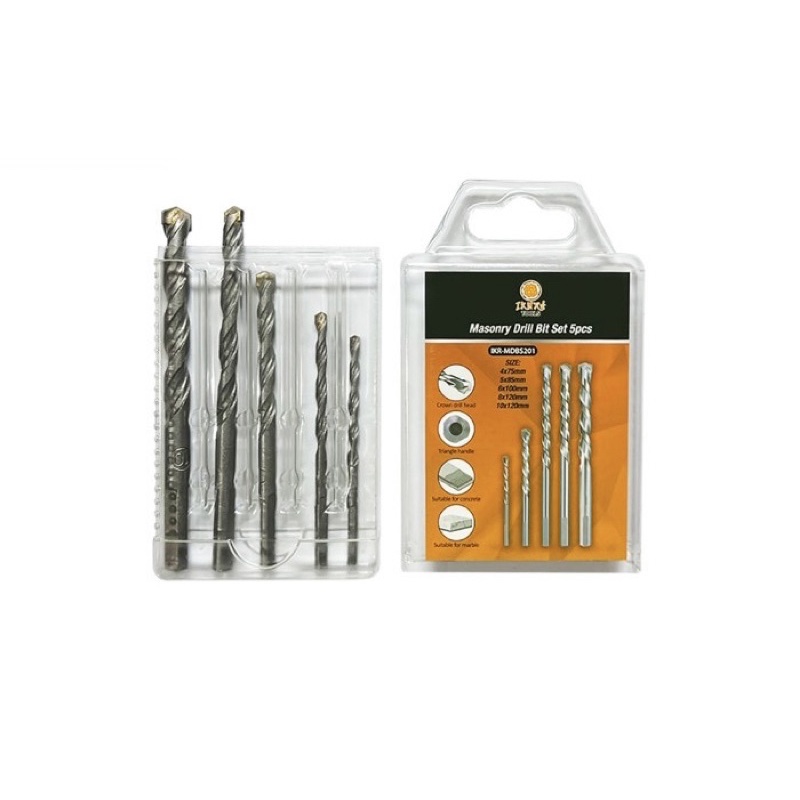 Ikura Masonry Drill Bits Set 4-10mm Mata Bor Beton Tembok Set 5Pcs