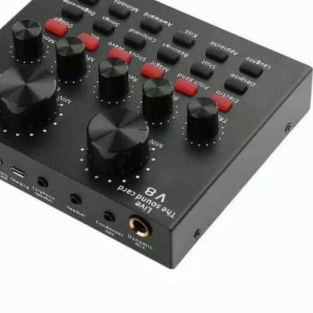 ✰ Sound Card Audio V8 Mixer Bluetooth USB External Soundcard Vlogging r [eXs] ☆