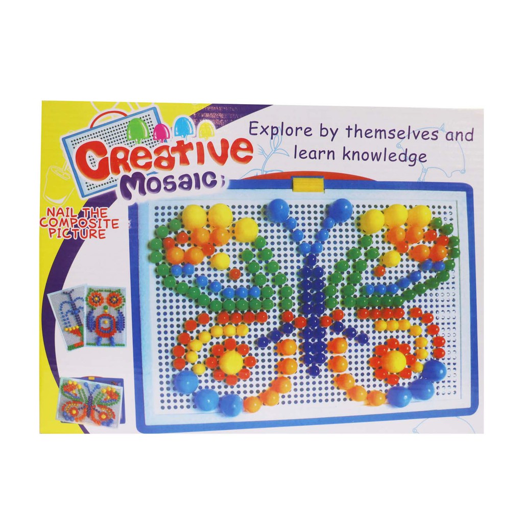 Creative Mosaic Puzzle Papan Susun Jamur Paku Mainan Kreatifitas Anak