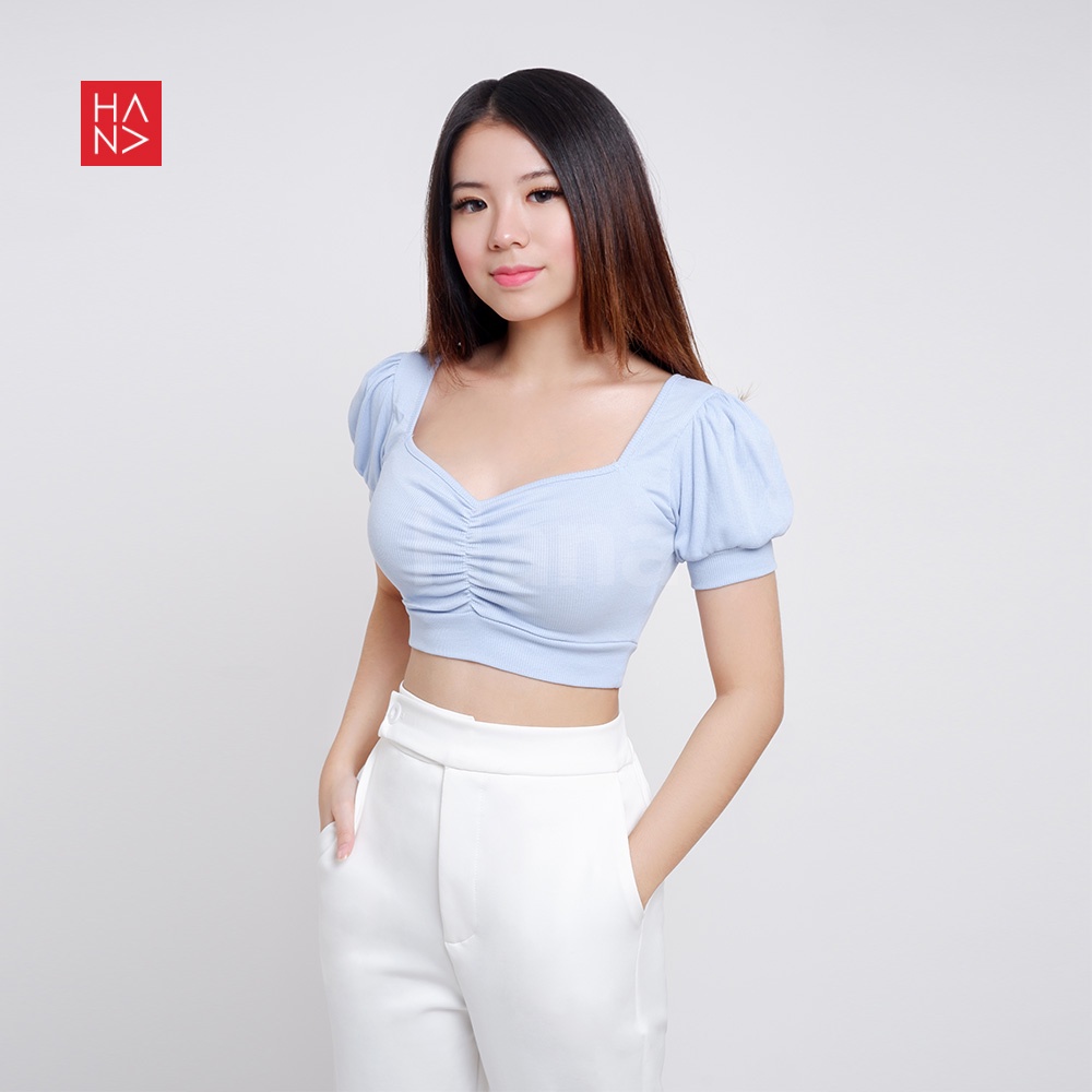 Hana Fashion - Fiore Crop T-shirt Wanita / Crop Top Wanita Korea - TS211