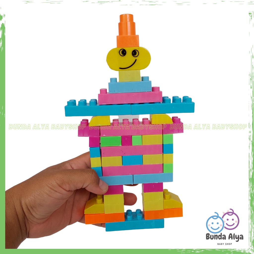 Mainan Block Susunan Robot - Mainan Edukasi Anak Building Block Susun Robot Bentuk Orang - Mainan Block Lego Robot SNI