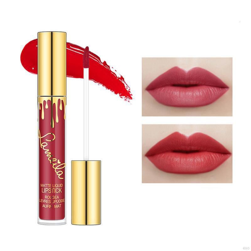 Lip Matte Lipstik Lameila Lipcream Waterproof High Pigmented Lipstik Matte Tahan Lama Kosmetik Bibir Original