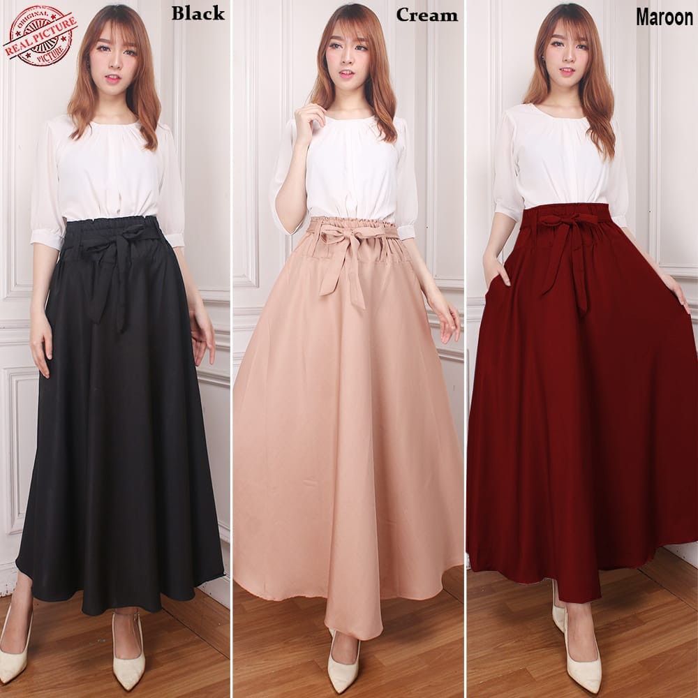 SB Collection Rok Maxi Denisa Payung Panjang Casual Longskirt Wanita