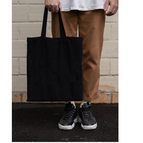 Terbaik.. APIKAE - Tote Bag Wanita - Tote Bag Pria - Tote Bag HITAM POLOS (RESLETING)