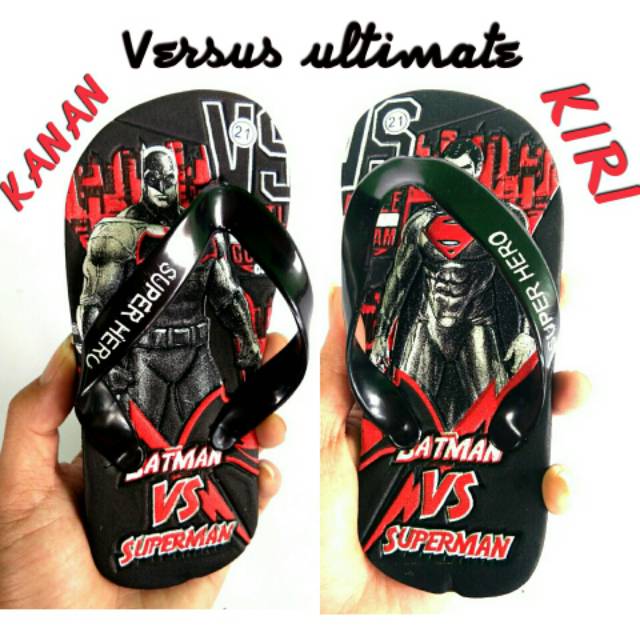 Sandal anak anak Batman Vs Superman  1kg(15 pasang)