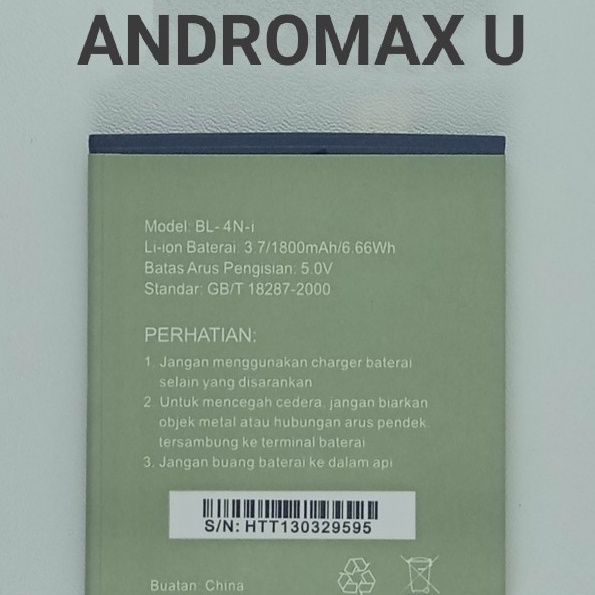 ANDROMAX SMARTFREN ANDROMAX U BL-4N-i Baterai Batre Smartfren Andromax U Battery Original 1800mAh