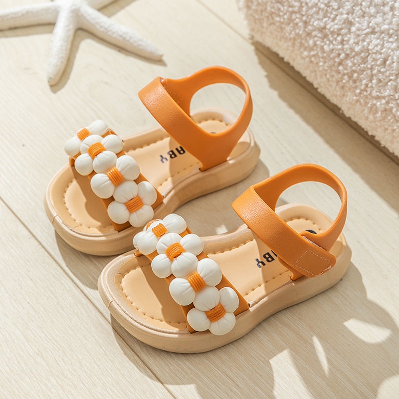 PROMO 12.12 PUNCAK Okaybaby B116 Sandal Anak Perempuan BUNGA POM2 Model Lucu Import Termurah Kekenian