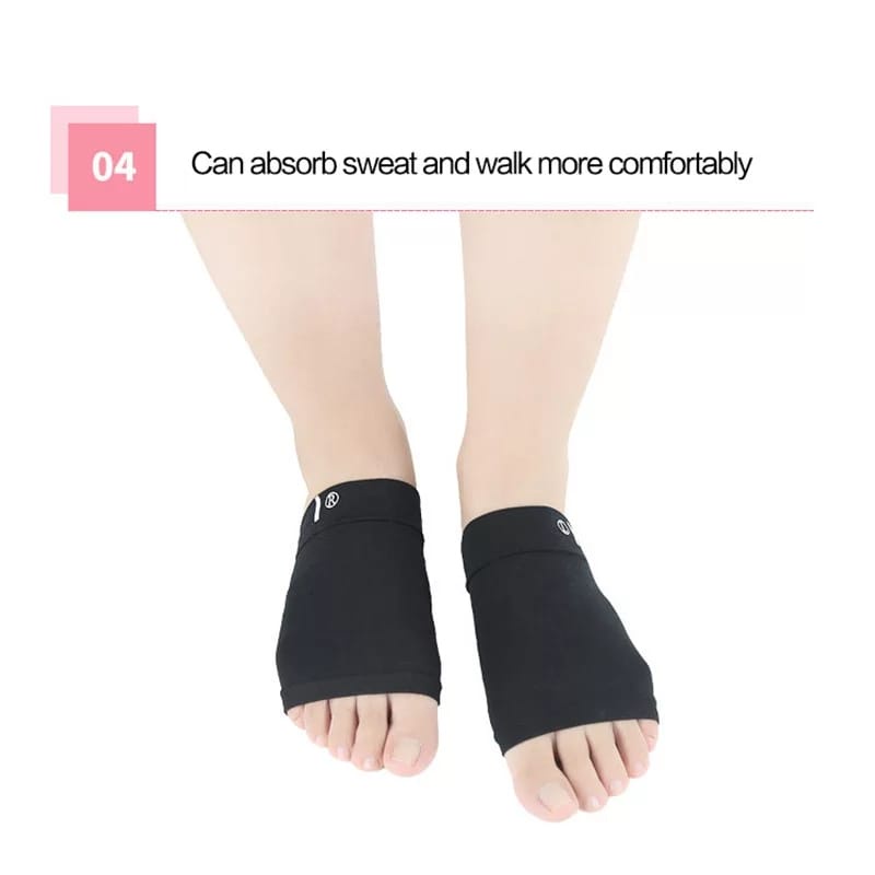 1 Pasang Foot Arch Support Bahan Kain Halus Lembut / Insole Kaki Datar Silicone Premium