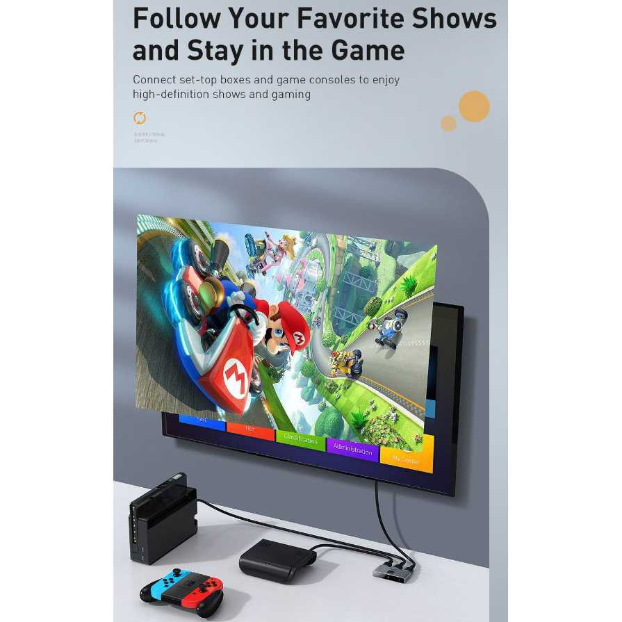 Baseus HDMI Switcher Splitter Bi Direction 2 in 1 Out 4K Switch Ugreen Penghubung Dua Perangkat Output Display Port TV