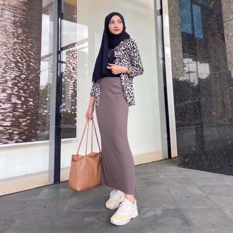 SN - Rok Rajut Premium, Rok Span Knit Tebal Premium, Rok Span Panjang, Knit Skirt