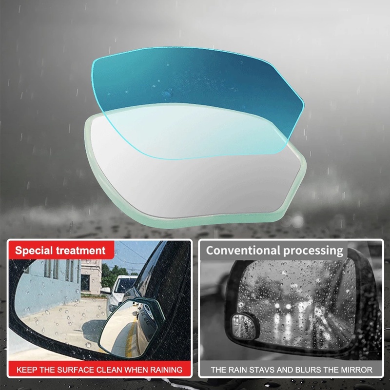 Universal Aksesoris Eksterior Mobil Bentuk Sektor Sudut Lebar Tahan Hujan Adjustable Mobil Blind Spot Mirror Parkir Spion Spion HD Kaca Cermin Bantu