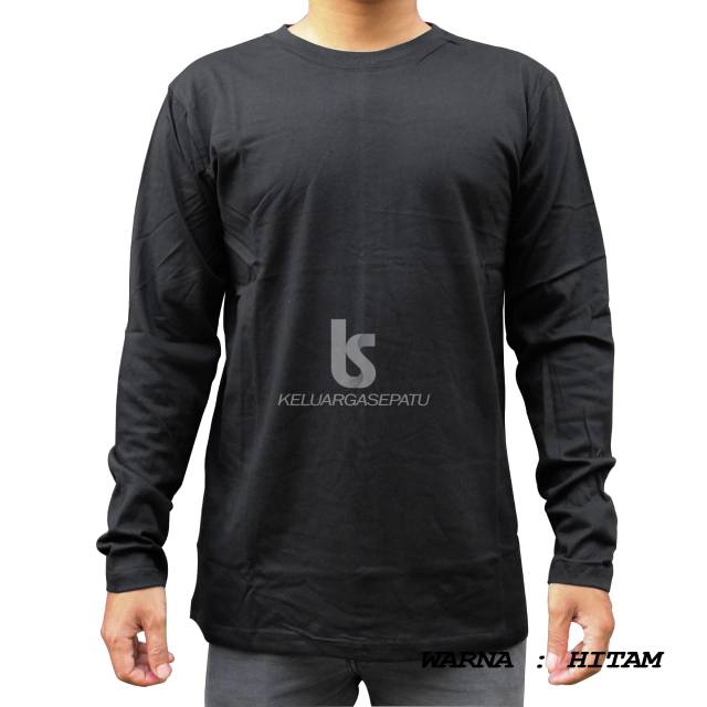 Kaos polos eco soft lengan panjang sejuk dipakai bahan cotton combed 30s