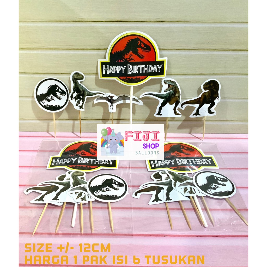 Cake Topper JurassicPark Set / Hiasan Kue Ultah / Topper Cake Karakter