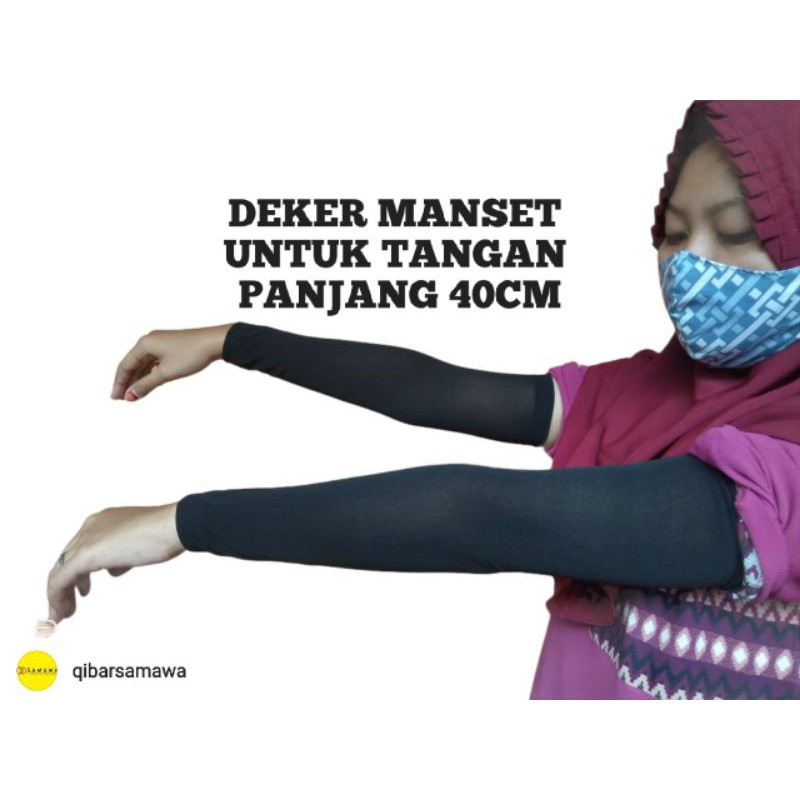 MANSET DEKER TANGAN LENGAN WARNA HITAM POLOS 40 CM