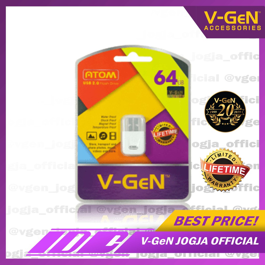 Flashdisk V-GeN Atom 4GB, 8GB, 16GB, 32GB,  64GB, 128GB Original