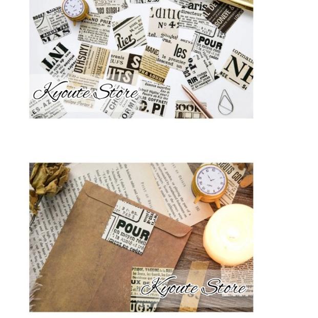 

✴ 45 pcs Sticker Retro English Newspaper Vintage Scrapbook DIY Bujo HP ✪