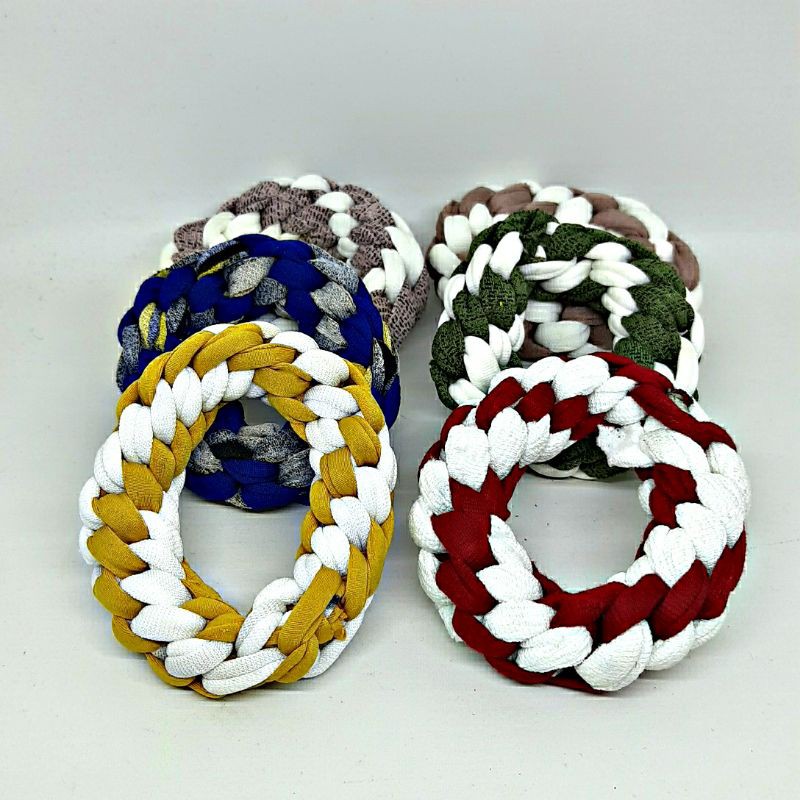 IKAT RAMBUT isi 12pcs KUNCIR RAMBUT MOTIF TAMBANG KUNCIRAN DIAMETER 8CM-1