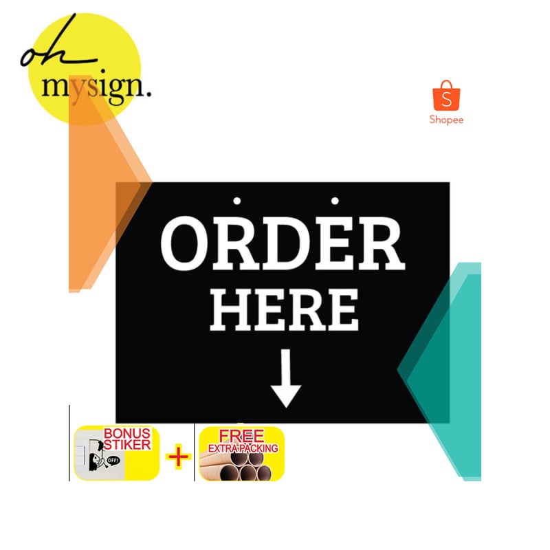 

Murah Sign Order Here Akrilik / Signage Order Here / Sign Acrylic Timbul Elegan