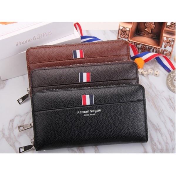 Dompet Unisex Pria Wanita Asli Import Bahan Kulit Asman Vogue - DA001 + DA002