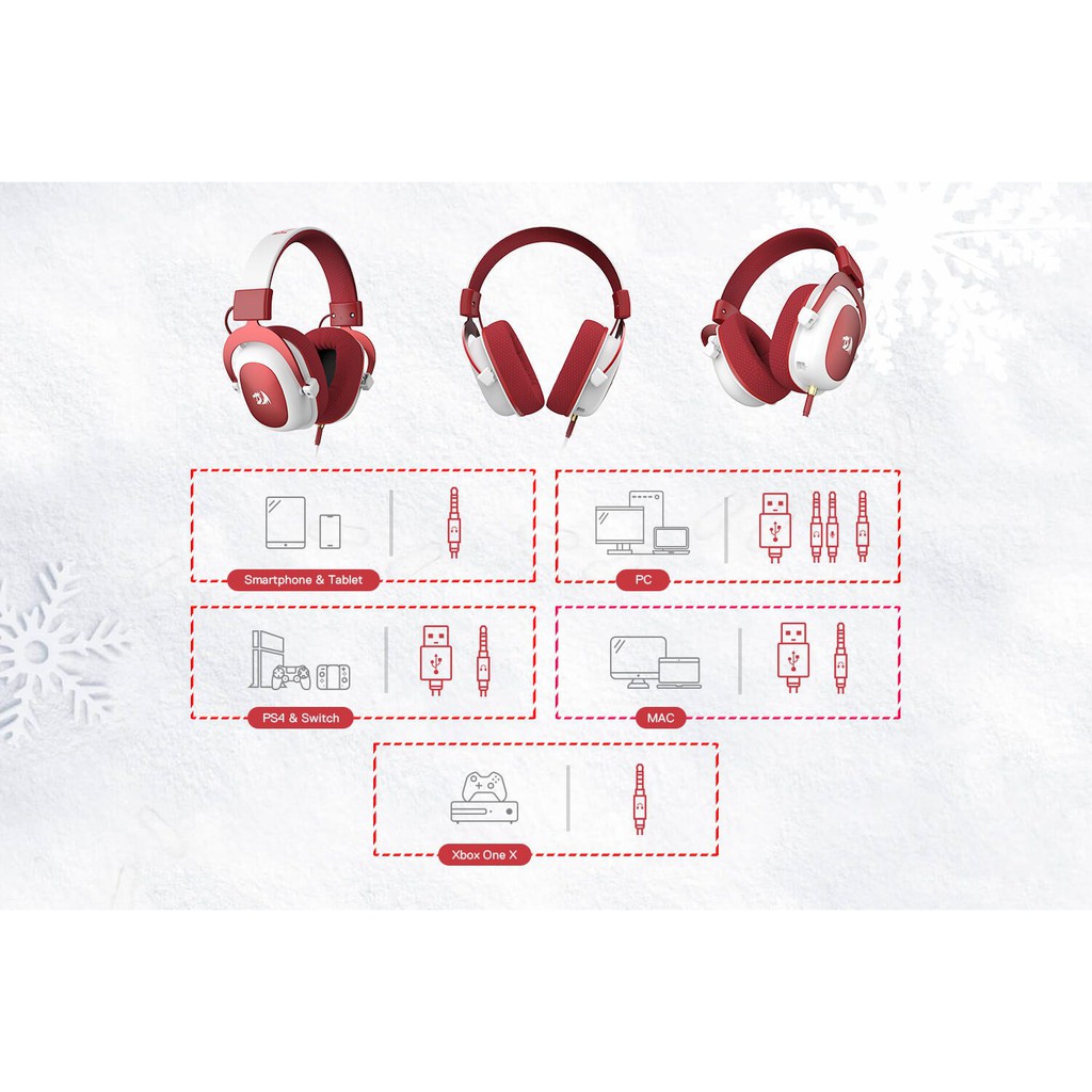 Headset Gaming Redragon Wired USB 7.1 detachable microphone ZEUS 2 H510 multi-platform - Headphone