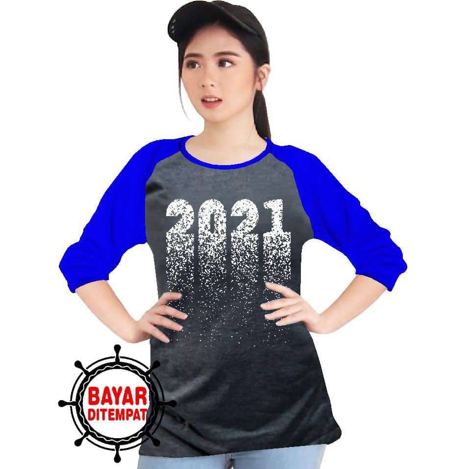 Kaos Raglan (NY2021)/Kaos Wanita Lengan 3/4/ Kaos Wanita/ Kaos Cewek/ Kaos Oblong/Misty