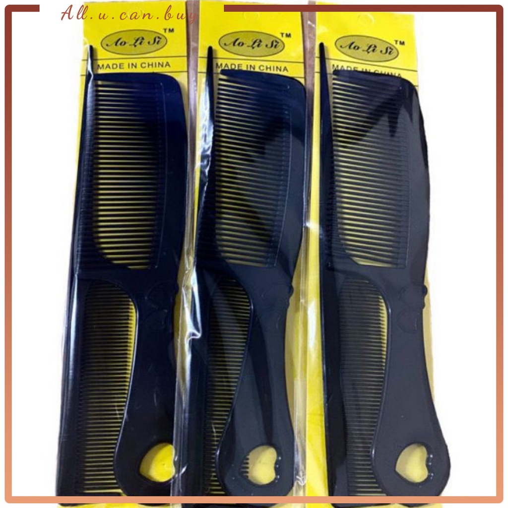 Sisir Rambut Hitam Set 2pcs Sisir Stylist Hitam Polos