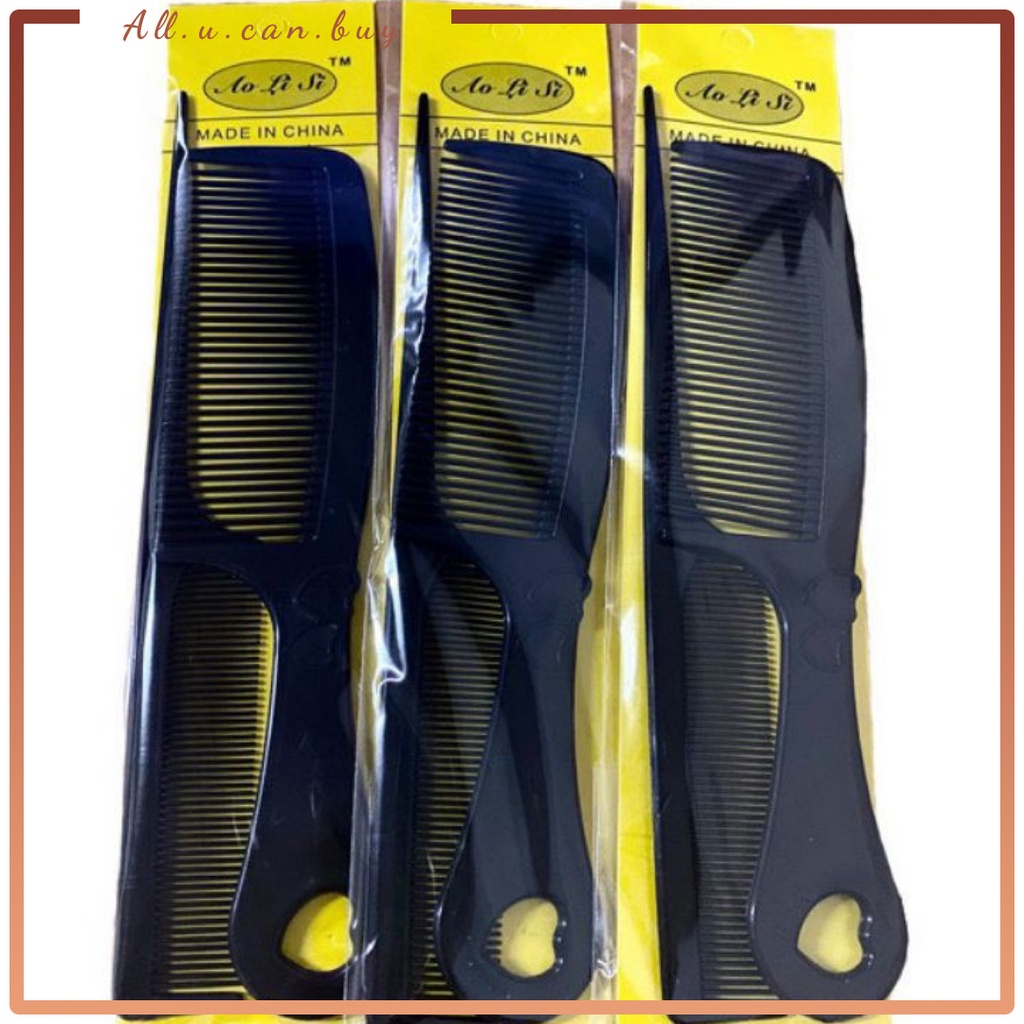 Sisir Rambut Hitam Set 2pcs Sisir Stylist Hitam Polos