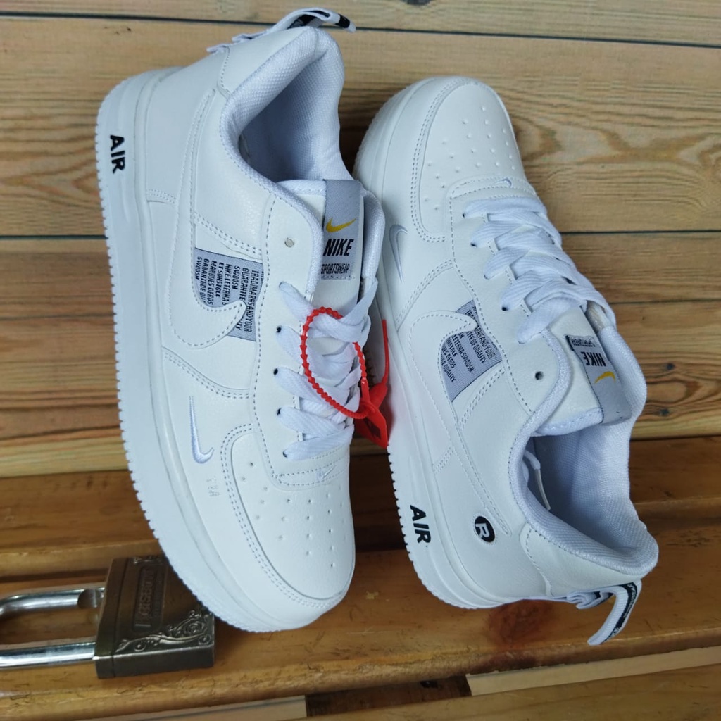 [BISA COD] Sepatu Pria dan Wanita Air Force 1 Utility Low White &amp; Black Premium Import